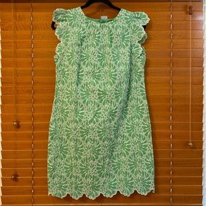Loft summer dress with beautiful needle work scalloped sleeves 6 petite (OL)